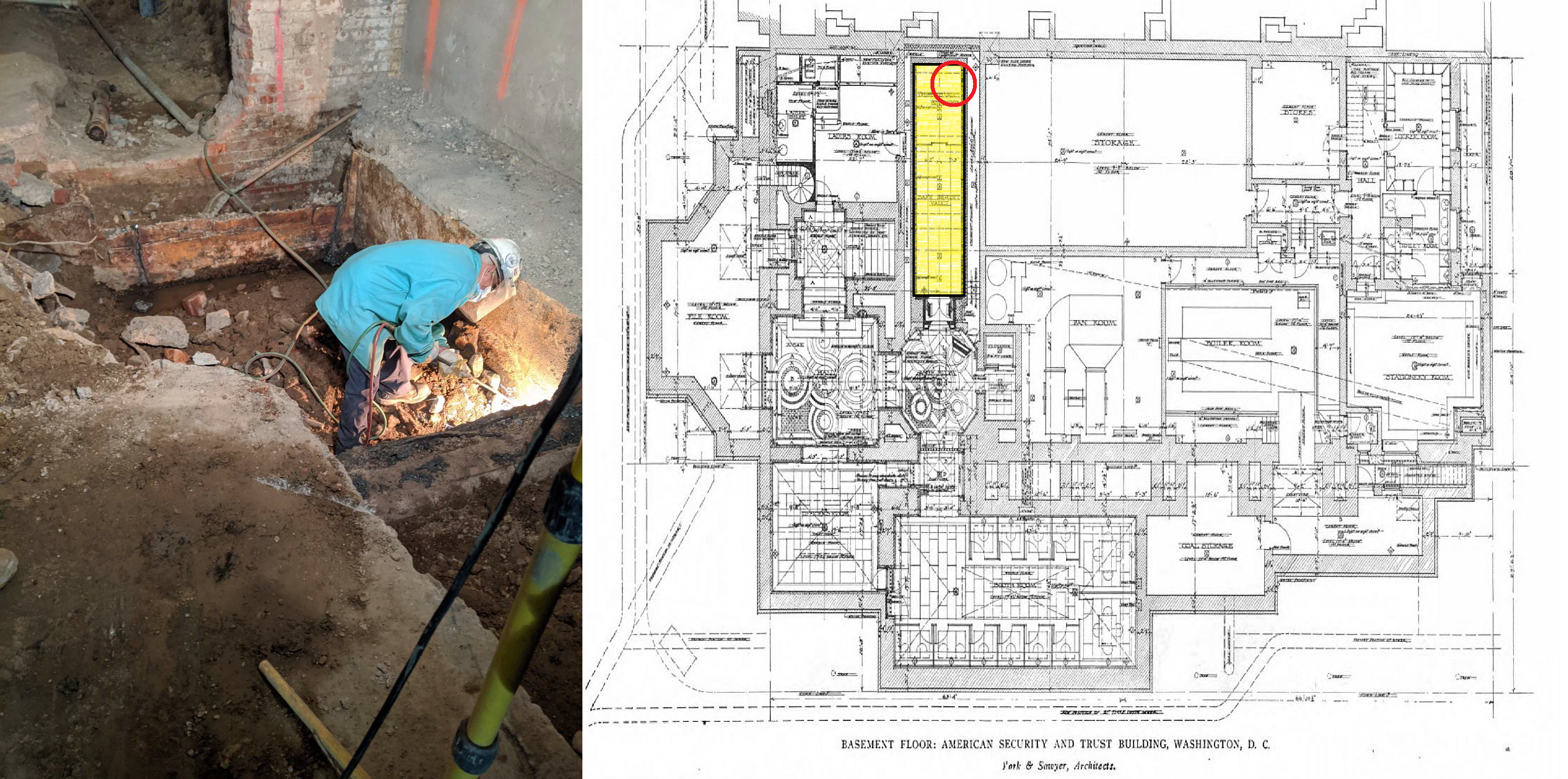 The original bank vault plan layout