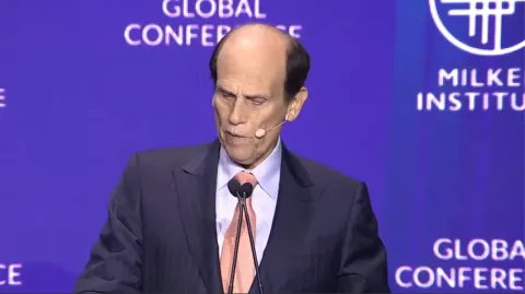 A photograph of Mike Milken