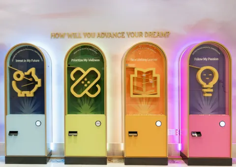 An exhibit that asks how will you advance your dream?